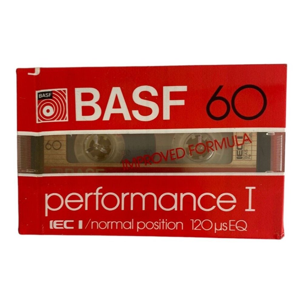 BASF Performance I 60 mins Blank Cassette Normal Position Tape Sealed New